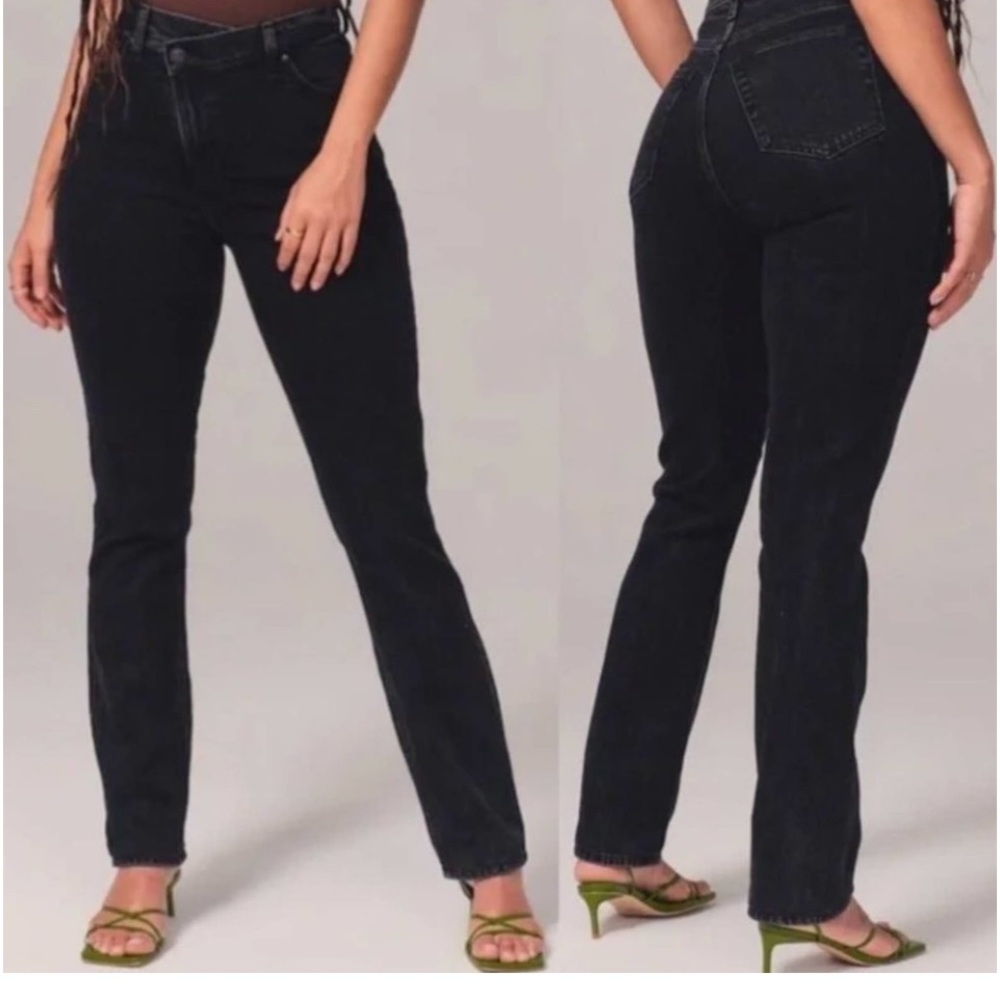Abercrombie & Fitch 90’s Slim Straight Ultra High Rise Crossover Jeans Size 26.